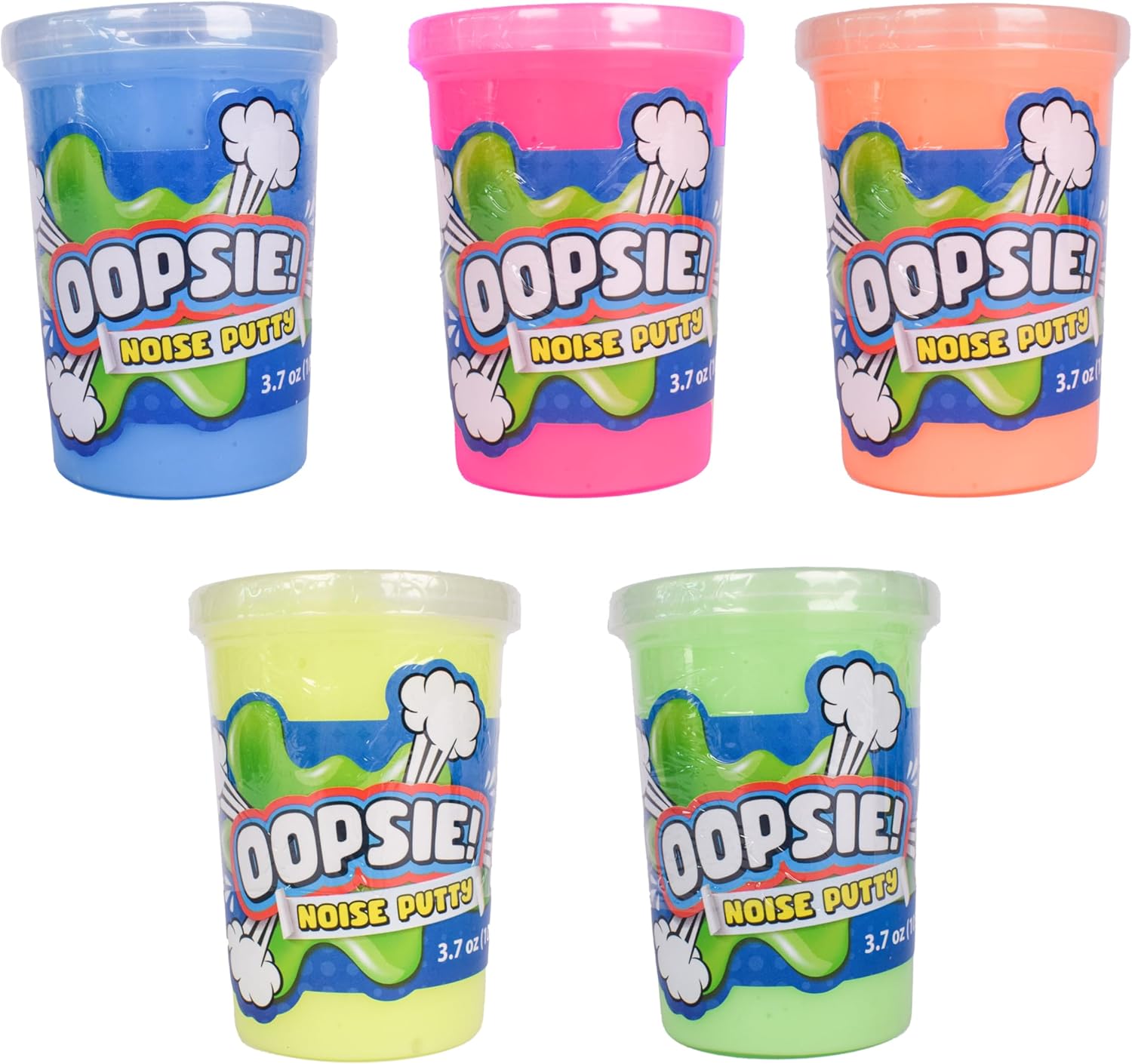Oopsie Noise Putty, 24 Container Party Pack, 3.7oz Squishy Sensory Toys for Kids and Adults, Silly Party Favor, Non Sticky, Stress Relief, Super Soft Putty Slime