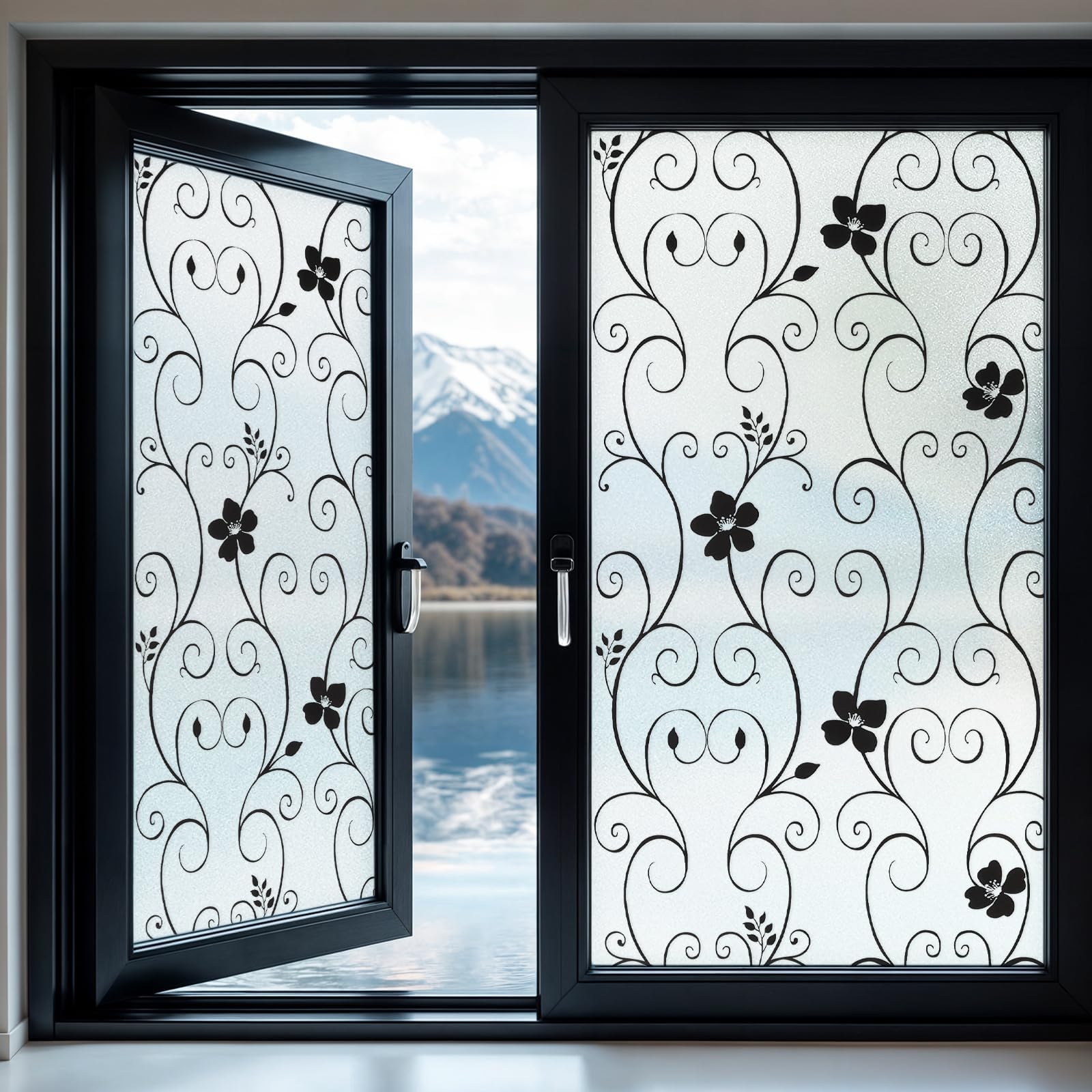 DUOFIRE Pellicola per Finestre Vetri Pellicola Privacy Pellicola Decorativa Pellicola Anti-UV DP014B (90cm X 300cm)