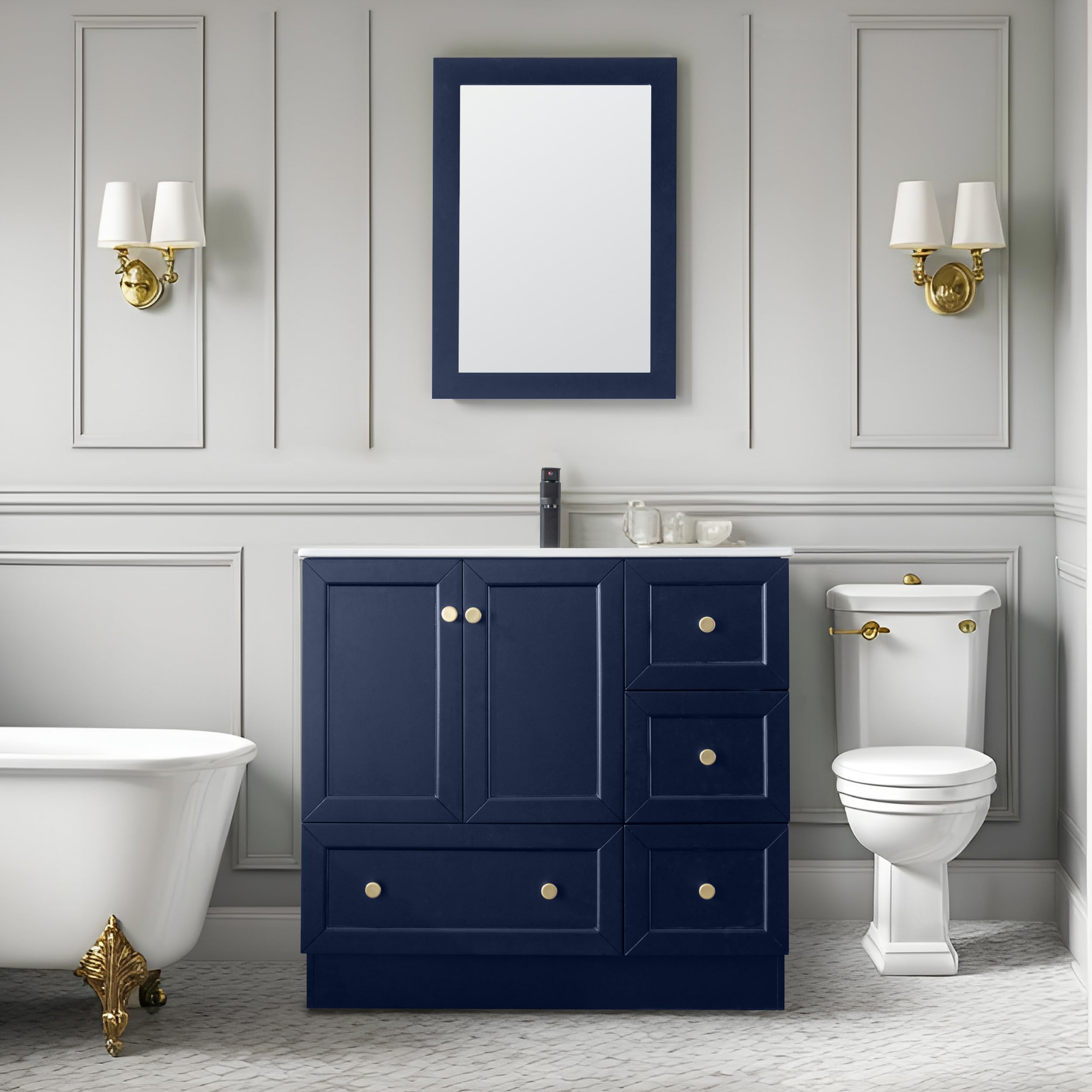 eclife 36" Bathroom Vanity Cabinet Sink Combo Set with Kitchen Base ...