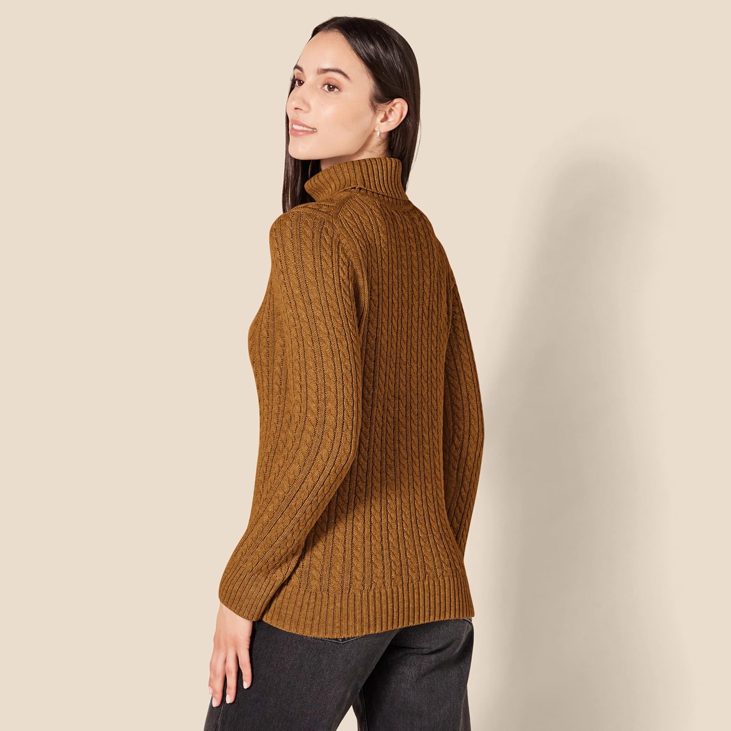 Amazon Essentials Women's Fisherman Cable Turtleneck Sweater (Available in Plus Size) - Image 3