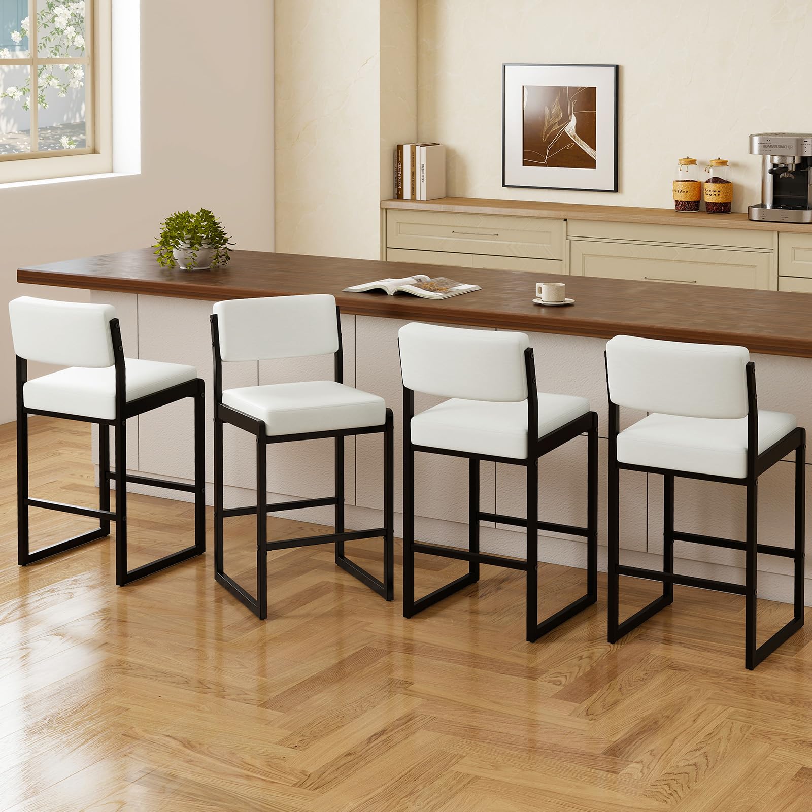 Modern Counter Height Bar Stools - Set of 4