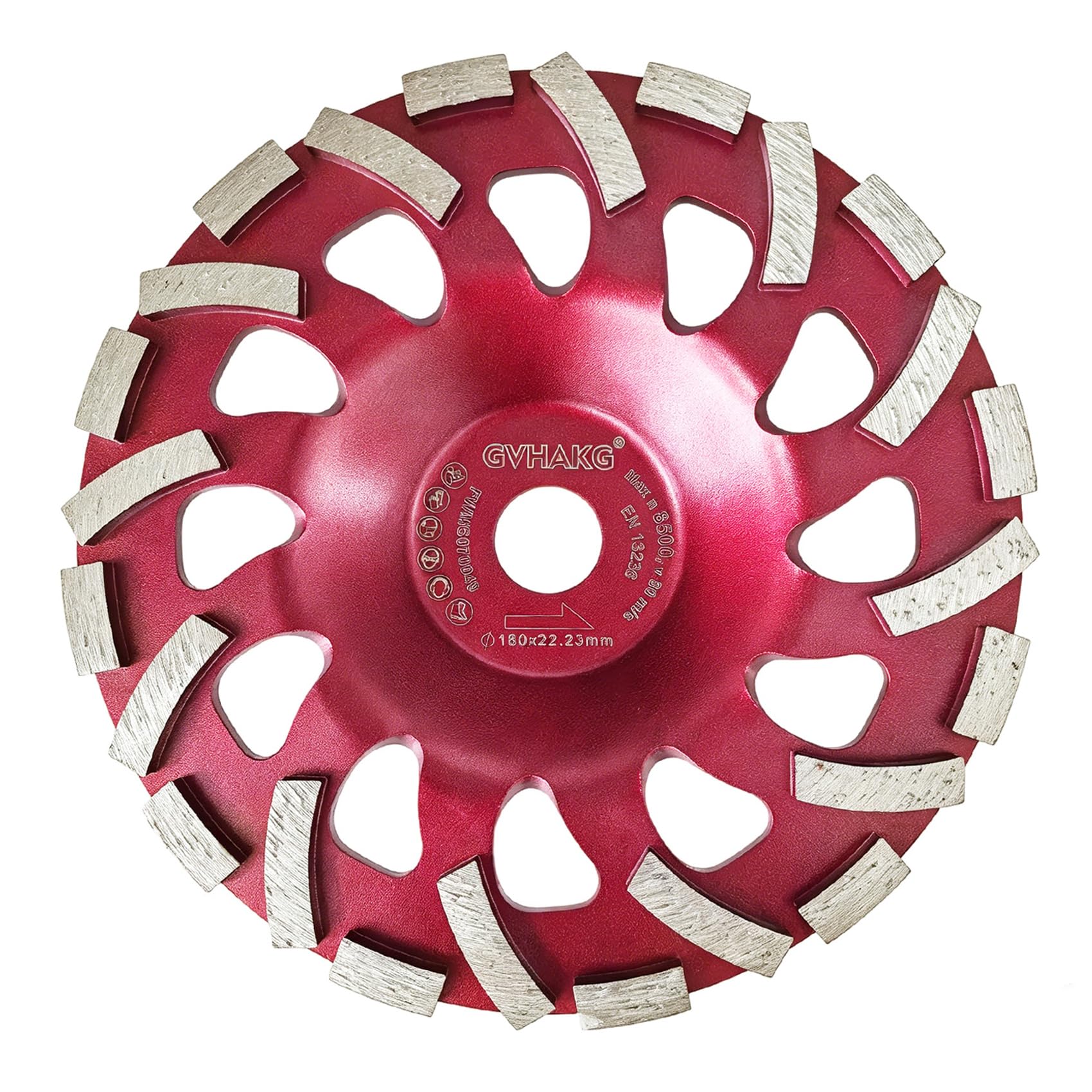 Disco abrasivo diamantato, 180 mm x 22,23 mm, smerigliatrice a tazza Extra Speed | Disco abrasivo diamantato per calcestruzzo, pietra, pietra naturale, piastrelle, granito, muratura