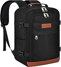 MOCOCITO Hand Luggage Backpack for Ryanair 40 x 20 x 25, Underseat Cabin Bag, Maximum Size of Cabin Travel Bag, Flight Bag, Luggage Weekender with Shoulder Strap 20 L, black / brown, 40 x 20 x 25