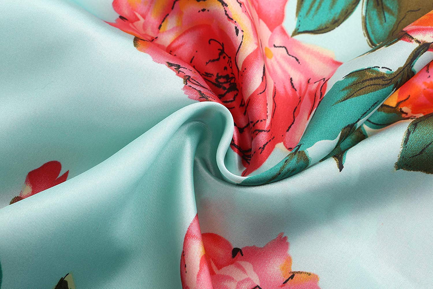 QXQTER Peony Floral Silk Kimono Robe Wedding Bridesmaid Robes Dressing Gown Nightgown for Girls