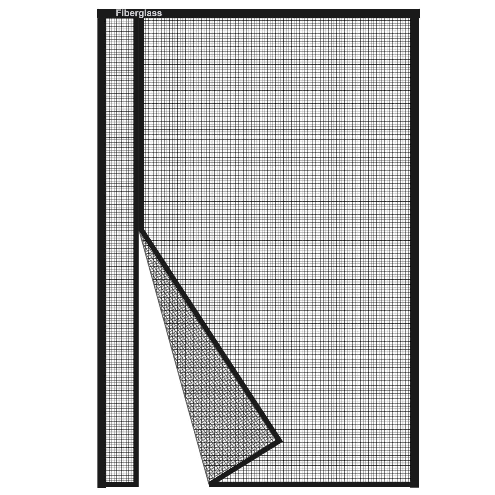 Risareyi Side Opening Magnetic Fly Screens for Doors 150x210cm, Reinforced Black Fibreglass Mesh, Reversible Patio Door Fly Screen Curtain Mosquito Net, Anti Mosquito, Keep Bugs Out