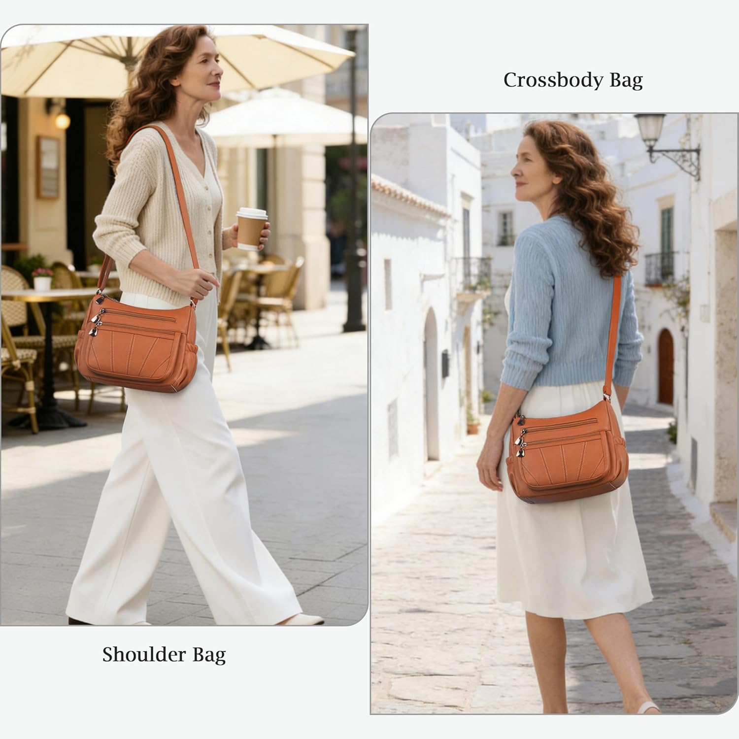 Crossbody Purse for Women Ladies Soft PU Leather Shoulder Bag Medium Roomy Handbag Fashion Tote Top Handle Satchel - Image 2