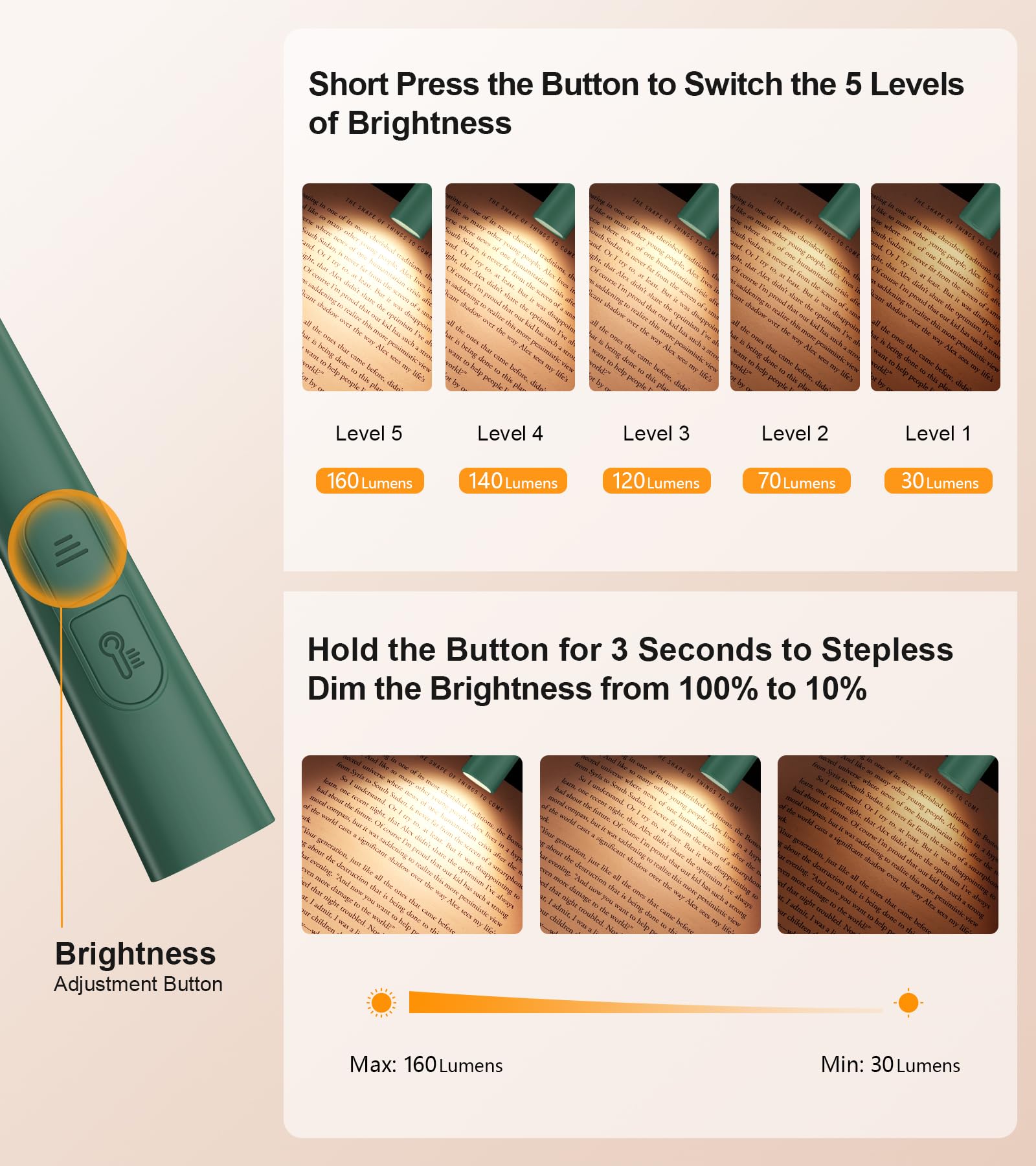 Gritin Book Light, Rechargeable Neck Light for Reading - 4-Color&5-Brightness,Bendable Arms,30-min Timer,80+ Hrs Runtime,Neck Curve Fit Ergonomic Design, Comfortable for Repairing etc-Dark Green