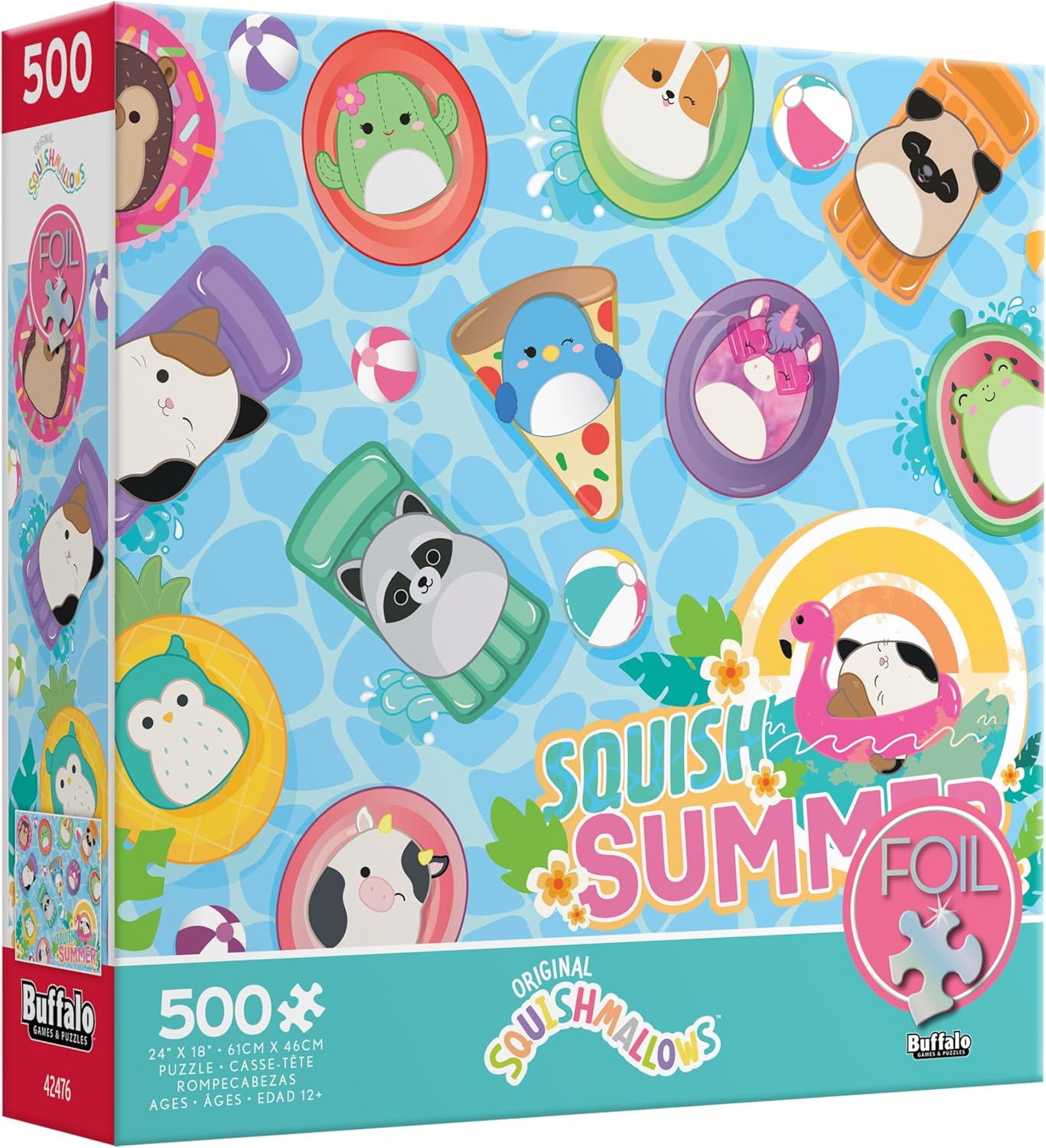 Buffalo Games - Squishmallows - Pool Party - 500 Piece Foil Jigsaw Puzzle