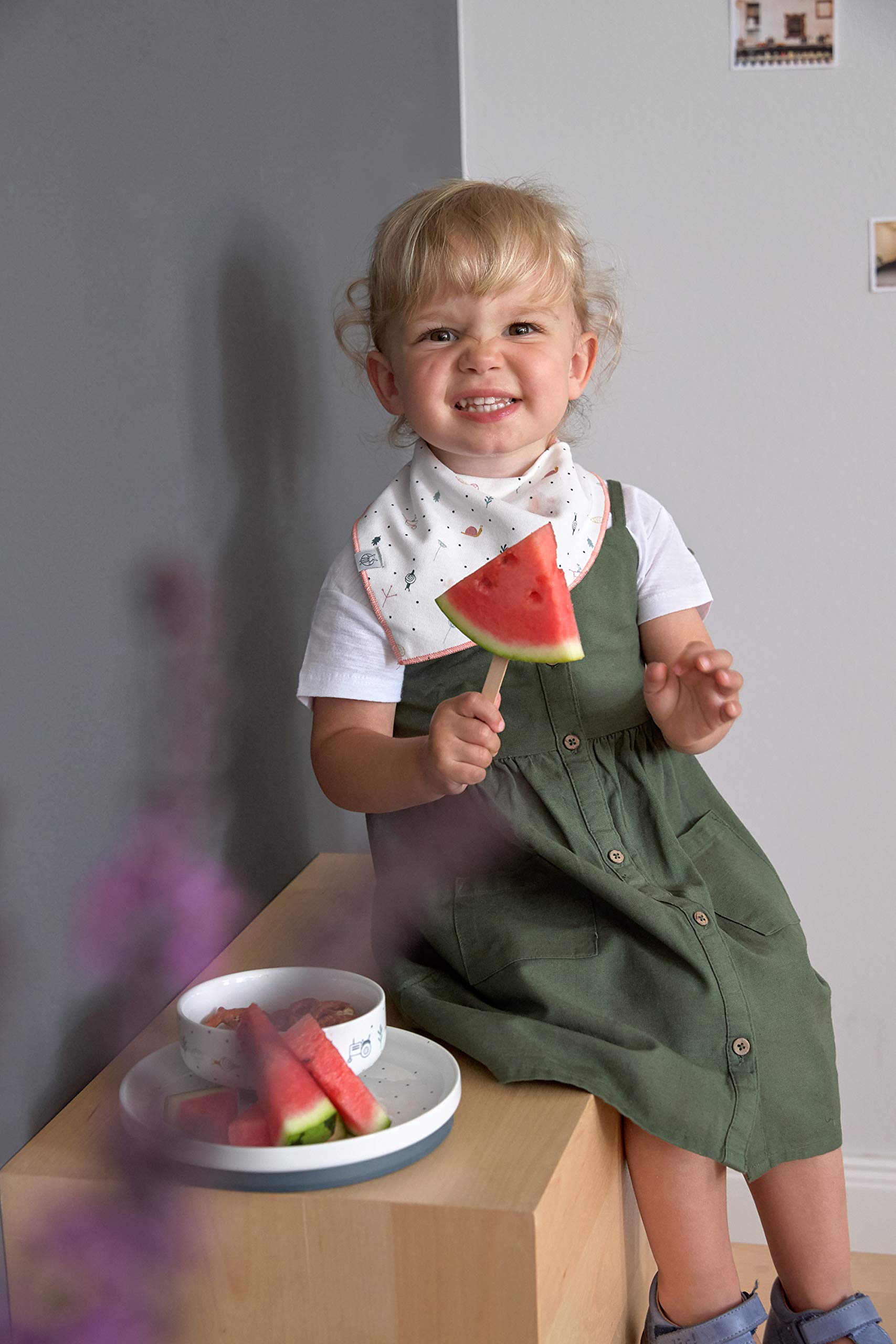 LÄSSIG Baby Bandana chusty trójkątne zestaw 2 szt. bawełna organiczna/ogród Explorer