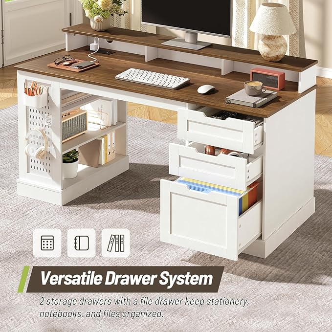 Escritorio Ejecutivo 139.7x55.12cm con Cajones, Estación de miniatura 6