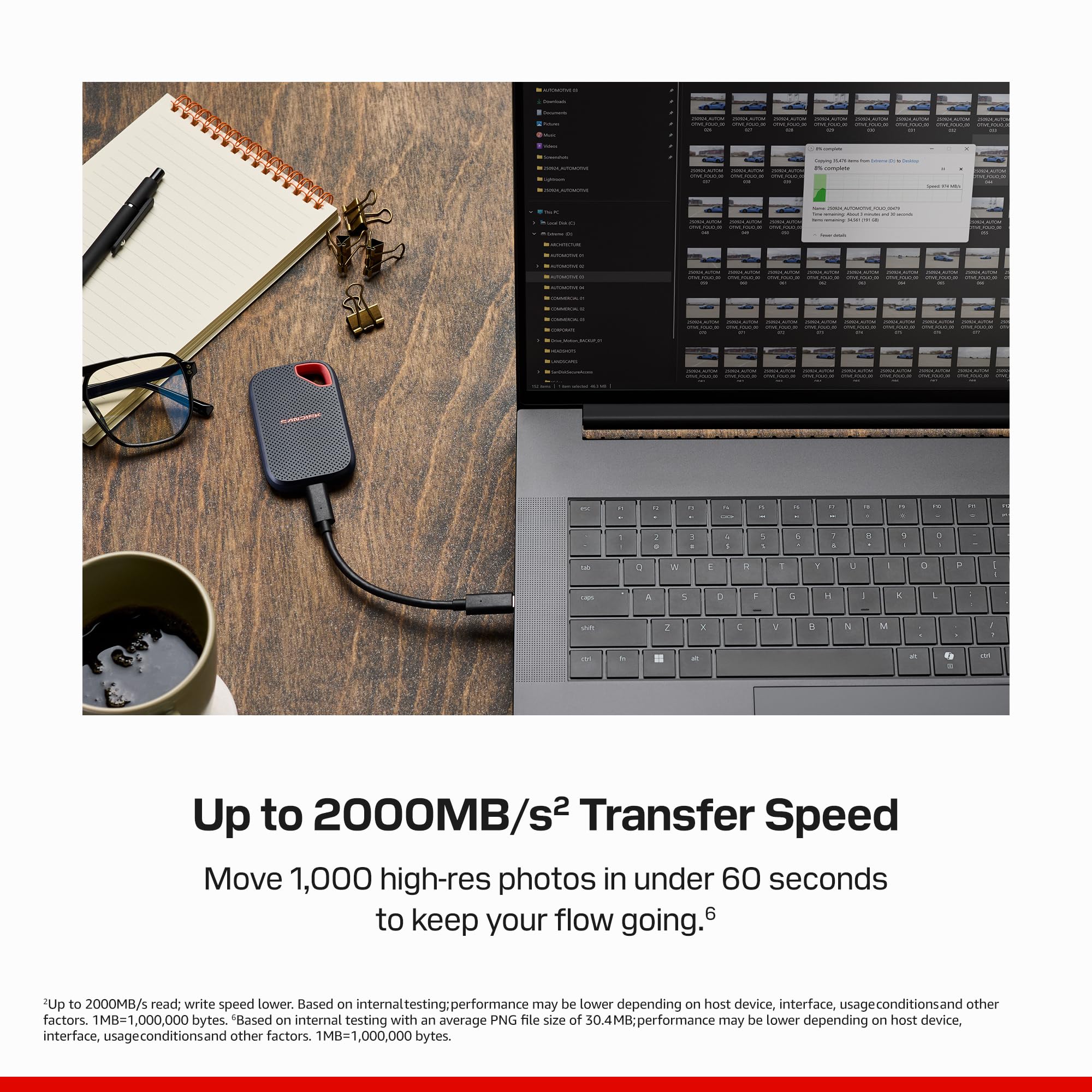 Amazon.com: Sandisk 4TB Extreme Portable SSD, Up to 2000MB/s