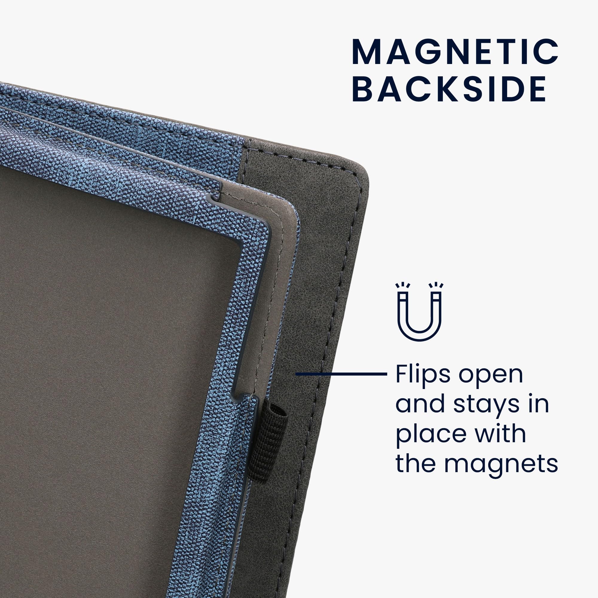 Kwhmobile Klapphülle Für Pocketbook/Vivlio EReader – Canvas Case Mit Handschlaufe In Dunkelblau