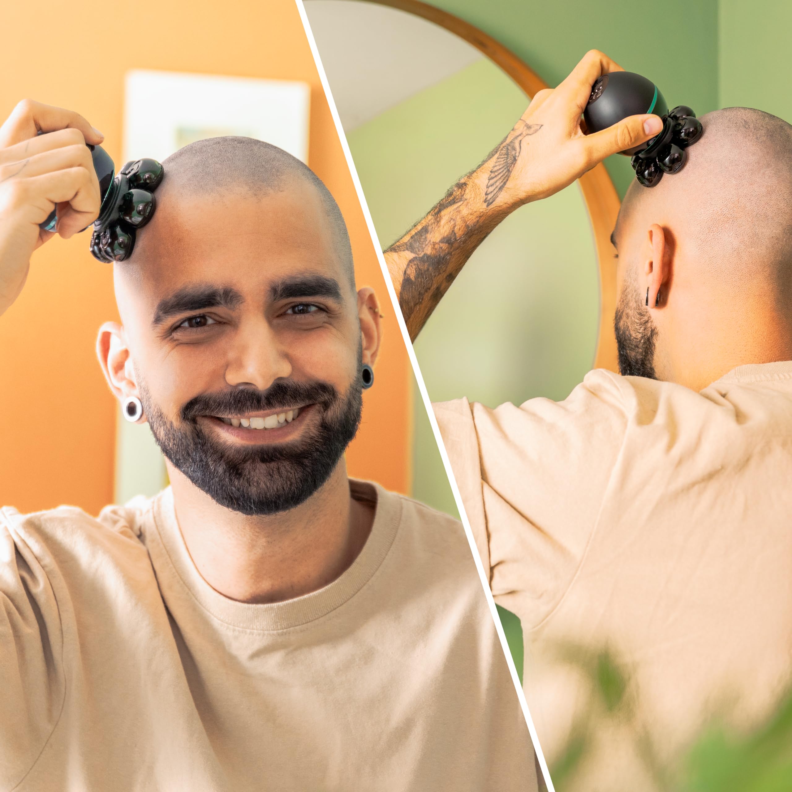 Cecotec PrecisionCare Skull Shaver, bardzo duża głowica goląca, 7 ruchomych ostrzy, 60 min golenia, baza ładująca, łatwe czyszczenie