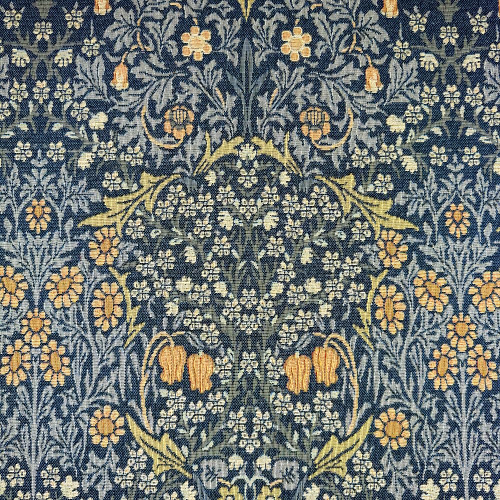 Oh Sew Crafty Limited Slate Tapestry Fabric William Morris Blackthorne Floral Flower Damask Leaf 140Cm Wide (Price Per Metre) (Slate)