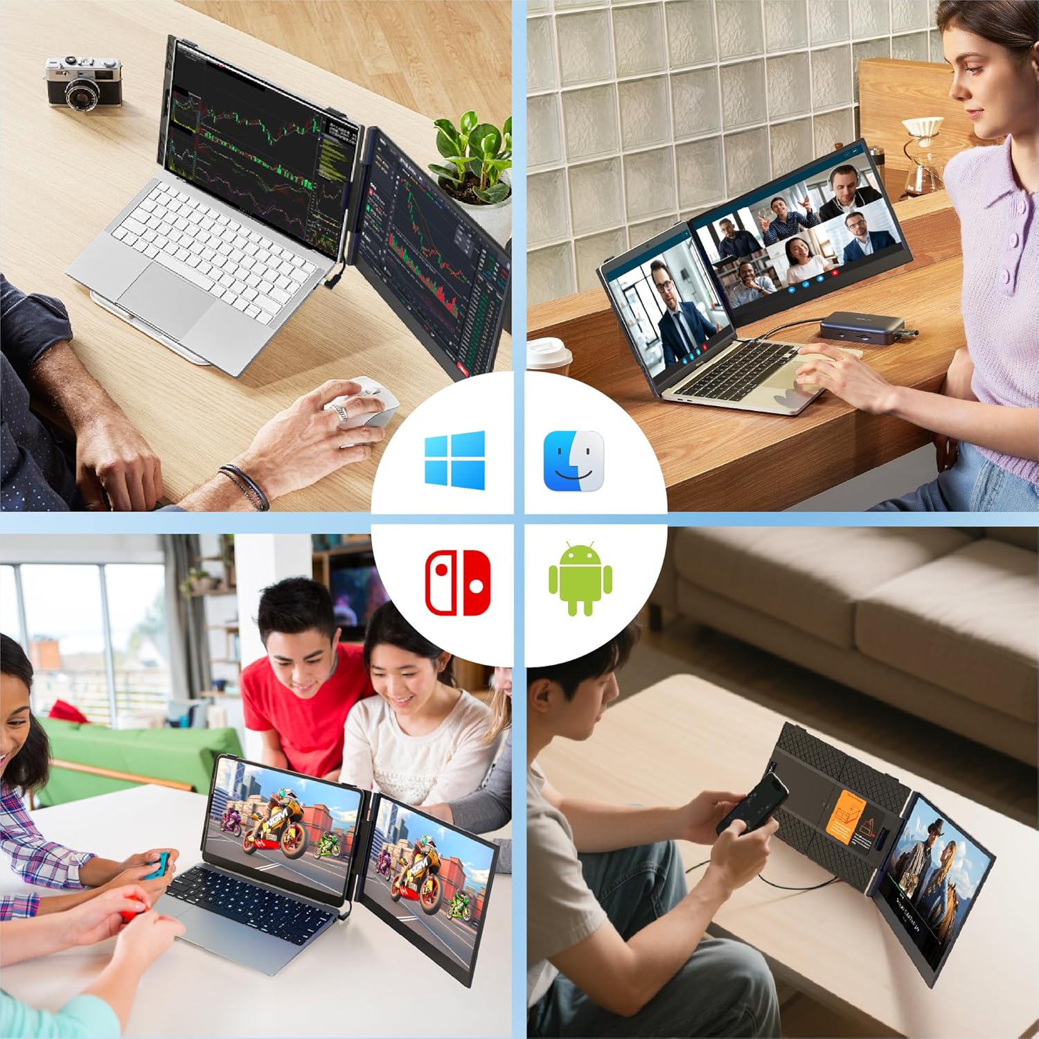 CIDETTY Ultra Thin Laptop Screen Extender Monitor Portable,14.2" 1080P FHD IPS Lightweight Portable Monitor for Laptop, Fit for 13-17" Laptops,Plug & Play Compatiable with Win/Mac/Chrome/Android