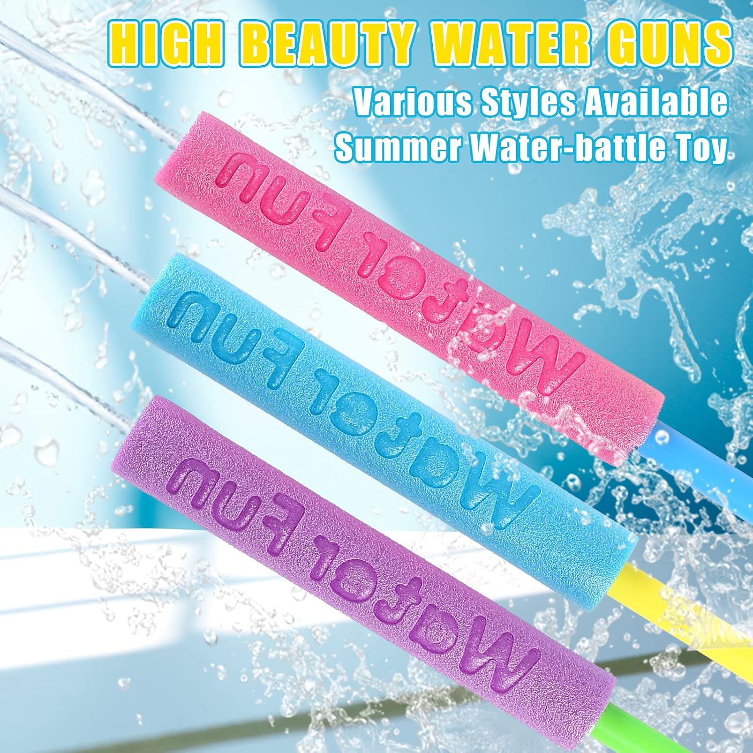 FENYAN Water Blasters 12PCS, Foam Squirt Guns for Toddlers 1-3, Pool Toys Water Soaker Squirter Gun for Kids 3-10, Summer Beach Party Game Water Fighting