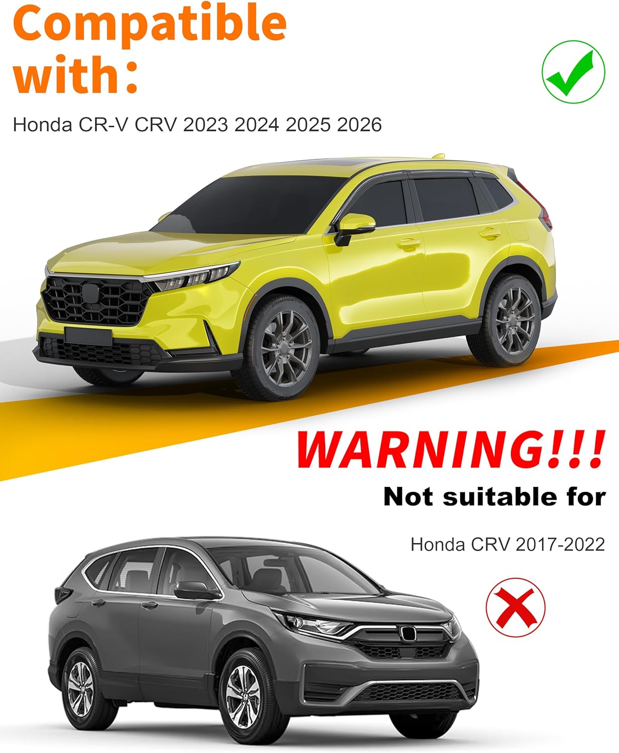 6-pcs Low-Profile Window Rain Guard for Honda CR-V CRV 2023 2024 2025 2026 Rain Guards Side Window Visors Extra-Thick Vent Visor Window Deflectors Tape-on Vent Shades Car Accessories