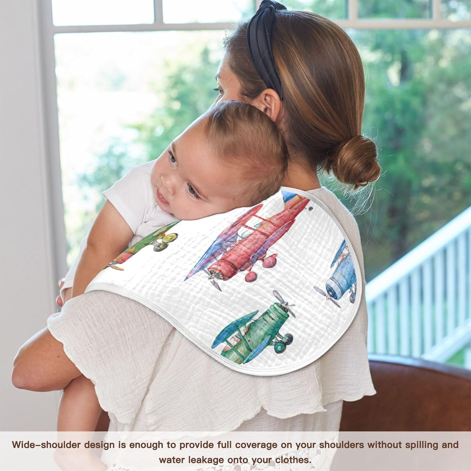 Vintage Planes Cartoon Burp Cloths Baby Boys Girls Absorbent Soft Cotton Burping Cloths Rags 4 Pack