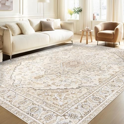 MXSANYOO 5x7 Vintage Medallion Rug (Beige/Brown)