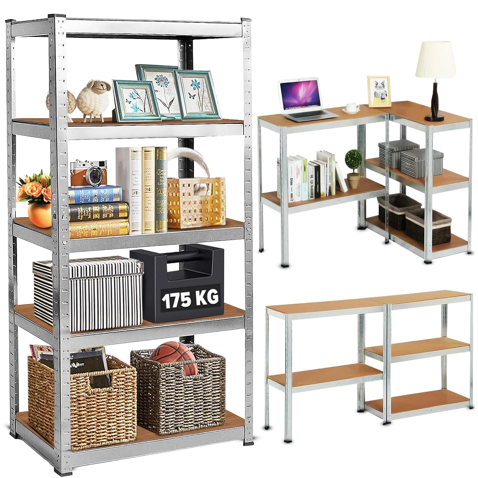 Buy ZENQA Heavy Duty 5 Tier Shelving Shelves Racking Unit for Shed