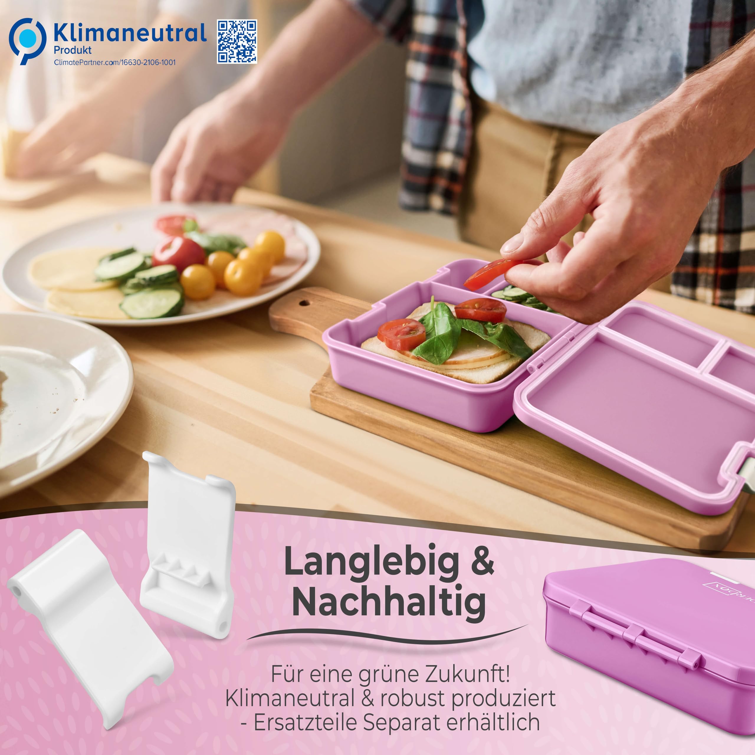 My Vesperbox® Brotdose für Kinder mit Fächern [JIN] - Lunchbox mit Trennfächern - Bento Box - Jausenbox - Brotzeitbox für Schule & Kindergarten - Vesperdose für Jungen & Mädchen