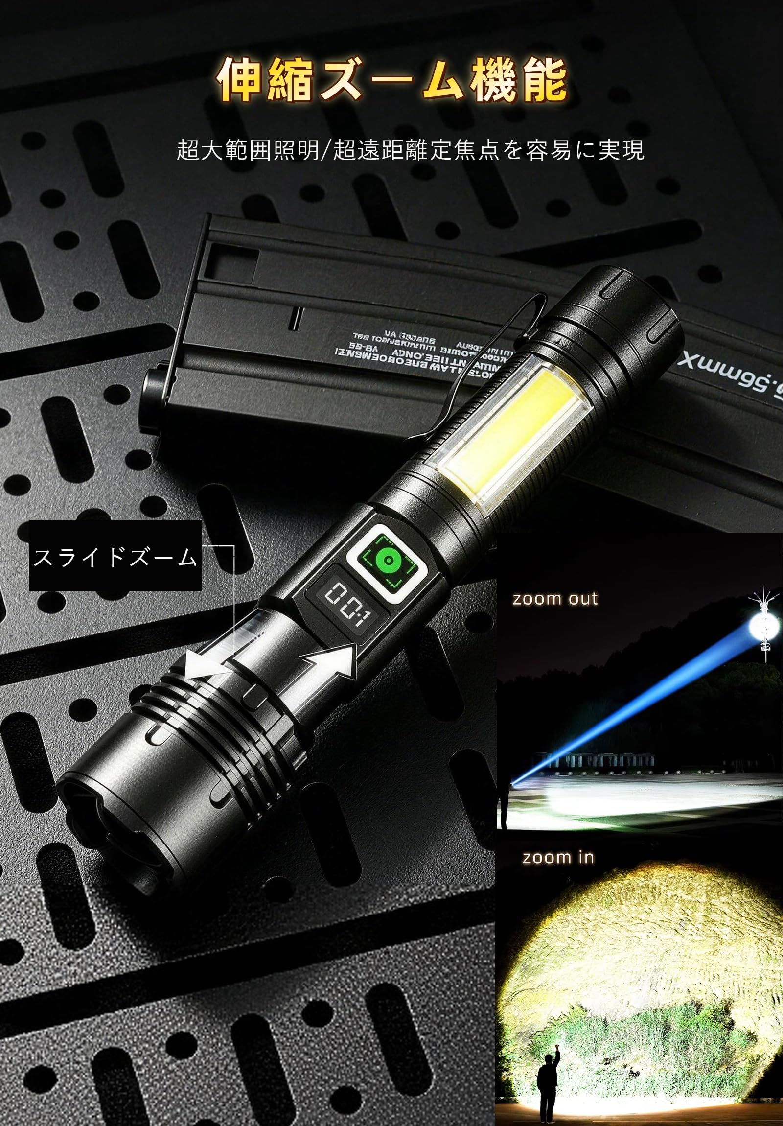 Amazon.co.jp: 懐中電灯 【新型の独占アップグレード・両側COBライト