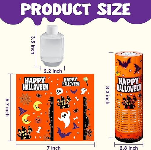 Miniatura 7 de JOYIN 2 piezas de juguetes de máquina de burbujas con luz de Halloween con calcomanías de bricolaje, soplador automático de burbujas brillante con