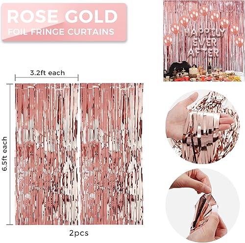 Miniatura 4 de Decoraciones de despedida de soltera, decoraciones de boda de oro rosa, letreros de boda, decoraciones de feliz para siempre, globos de despedida de