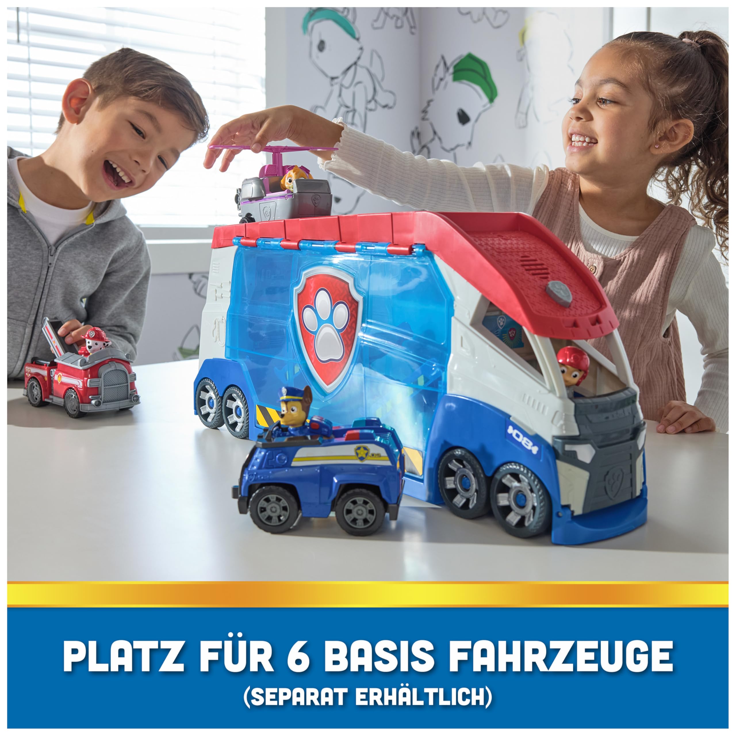 PAW PATROL Launch'n Rescue Patroller Teamfahrzeug 55,8 cm mit Ryder-Figur und Quad-Basisfahrzeug