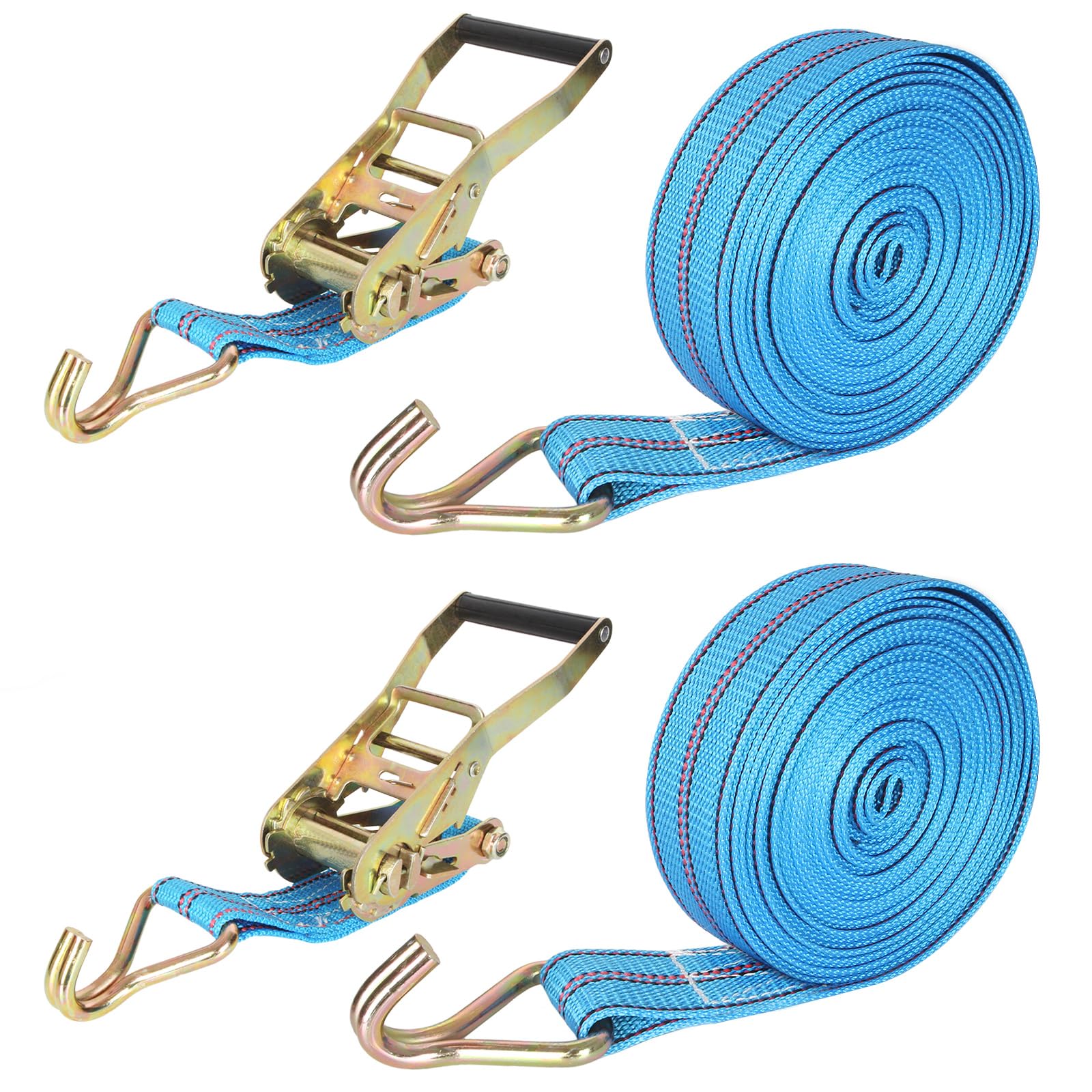ENVA Set 4 Cinghie Di Fissaggio A Cricchetto 5m X 25mm Con Ganci - Portata 250 Kg - Omologate TÜV/GS - Per Trasporto Sicuro