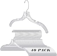 Vista 1 de Roowest 40 perchas de plástico transparente para ropa, perchas de corte de cristal acrílico, antideslizantes, para ropa, armario, abrigos, vestidos