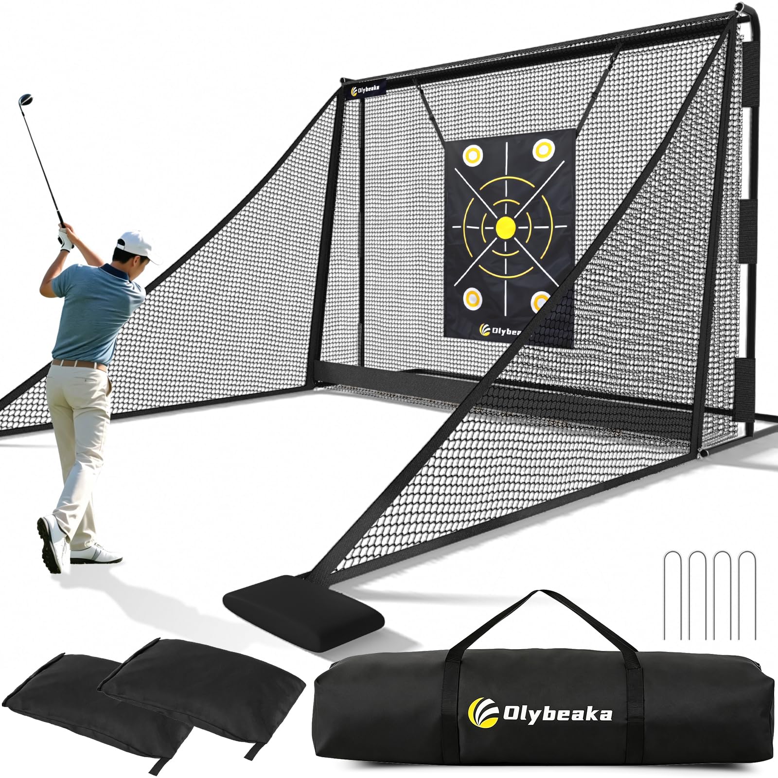 Photo 1 of 10 X 7.5ft Golf Hitting Net with Side Barriers for Driving Real Balls