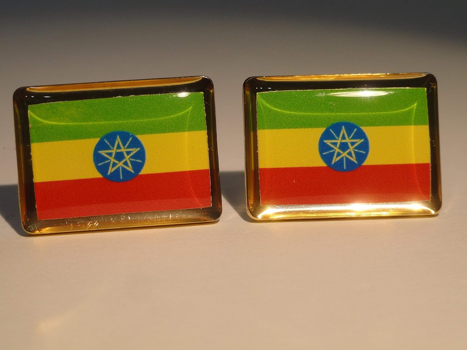 Ethiopian Flag Cufflinks, Lapel Pins, Tie Bars, Earrings, Jewelry and Accessories