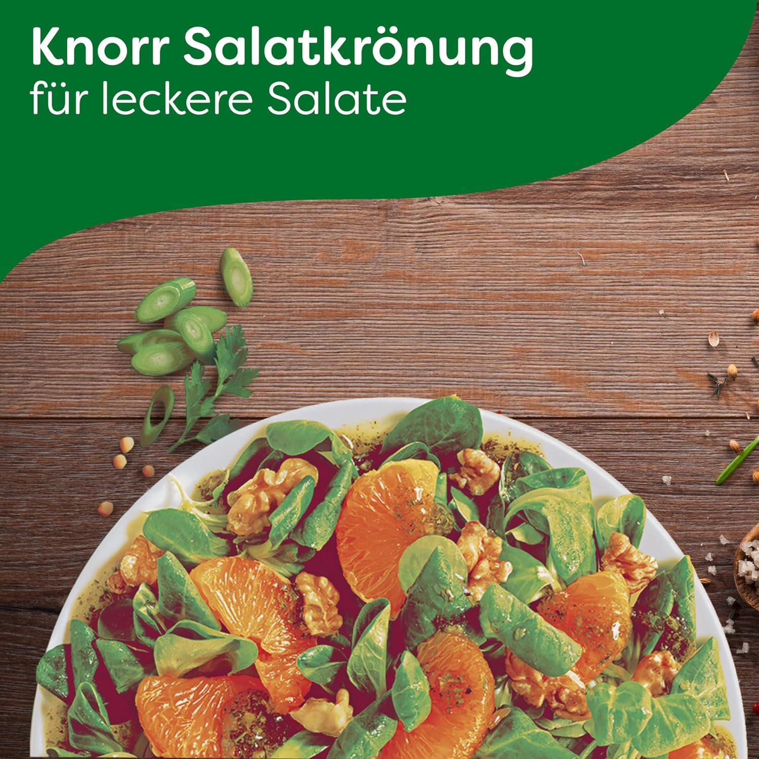Zwiebel-kräuter Salat-krönung - Vinagreta de cebolla y hierbas para una deliciosa vinagreta con ingredientes naturales, 5 sobres - Ensalada lista en un instante - Compatible con Knorr - 55g