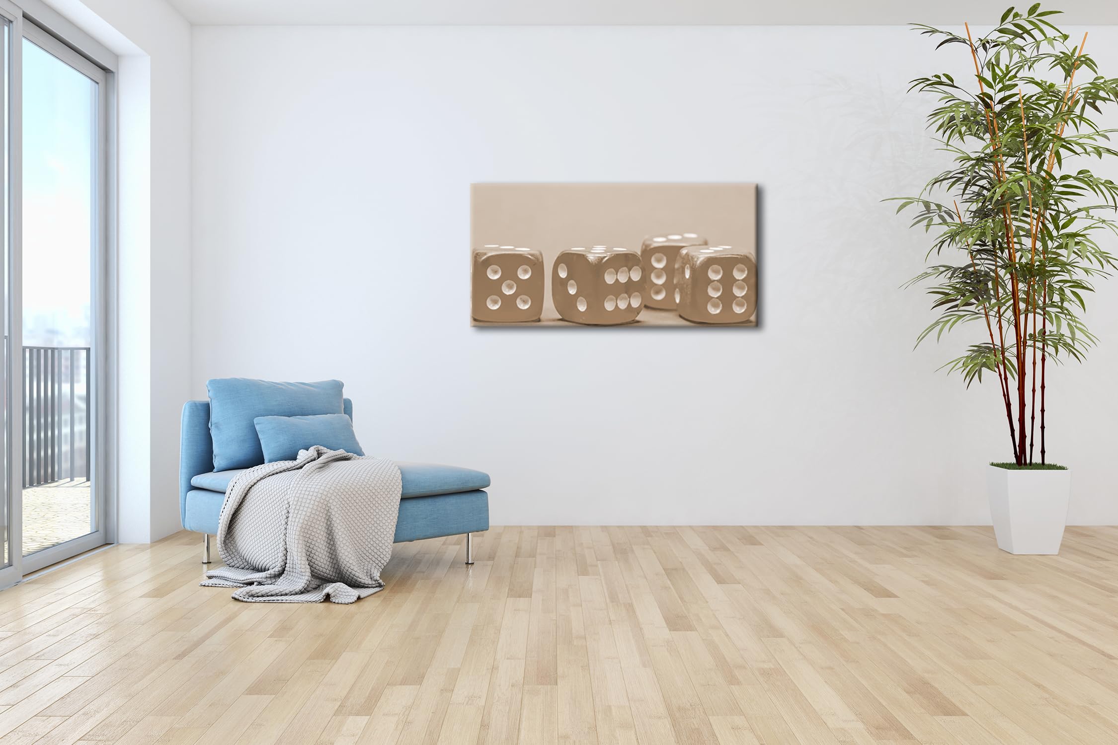 Kwadratowa różowa kostka do gry panoramiczna 100 x 50 cm efekt: sepia jako obraz na płótnie, motyw oprawiony na ramie z prawdziwego drewna, wysokiej jakości druk cyfrowy z ramą