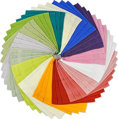 Cleanbear Juego de 48 paños de lavado a granel, con colores surtidos, grande de 13 x 13 pulgadas, juego de 15 colores de toallas de algodón ultra