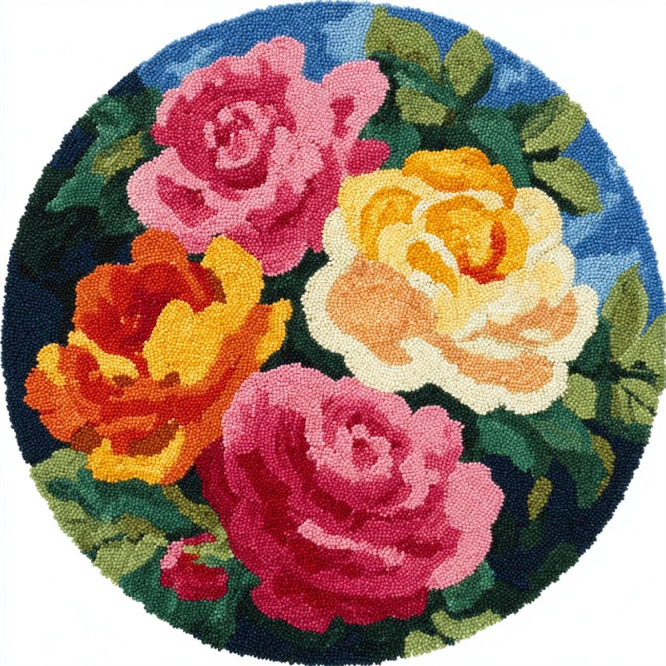 Kitquiver Tapestry Kits for Adults Colorful Roses 60x60cm