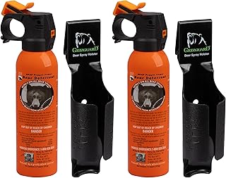 Pepper Power Spray Self Defense Deterrent with Griz Guard Holster for Camping, Hiking, Fishing, Powerful Blast Pattern, 30...
