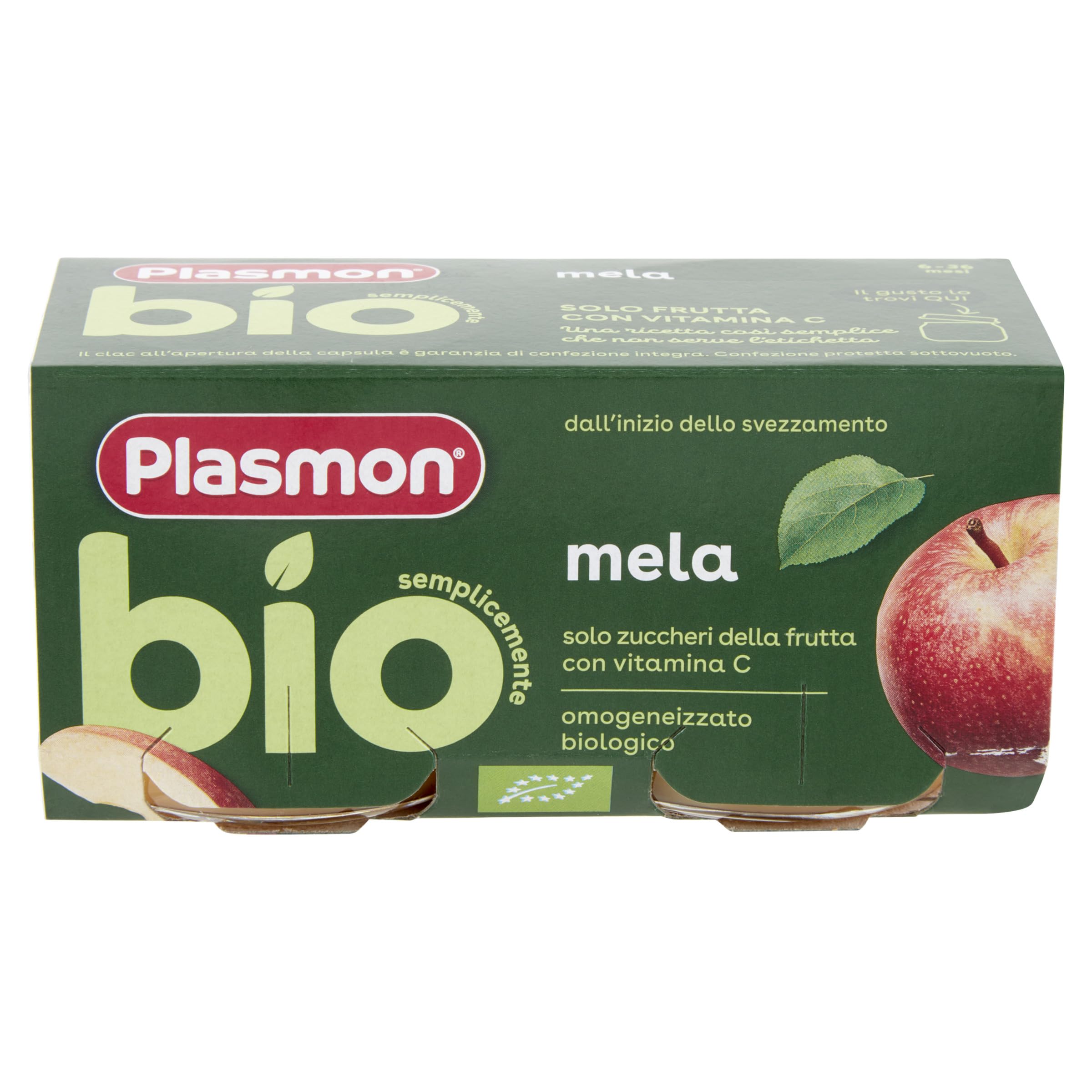 Plasmon BIO Omogeneizzato Mela 2X80g (12 Confezioni)