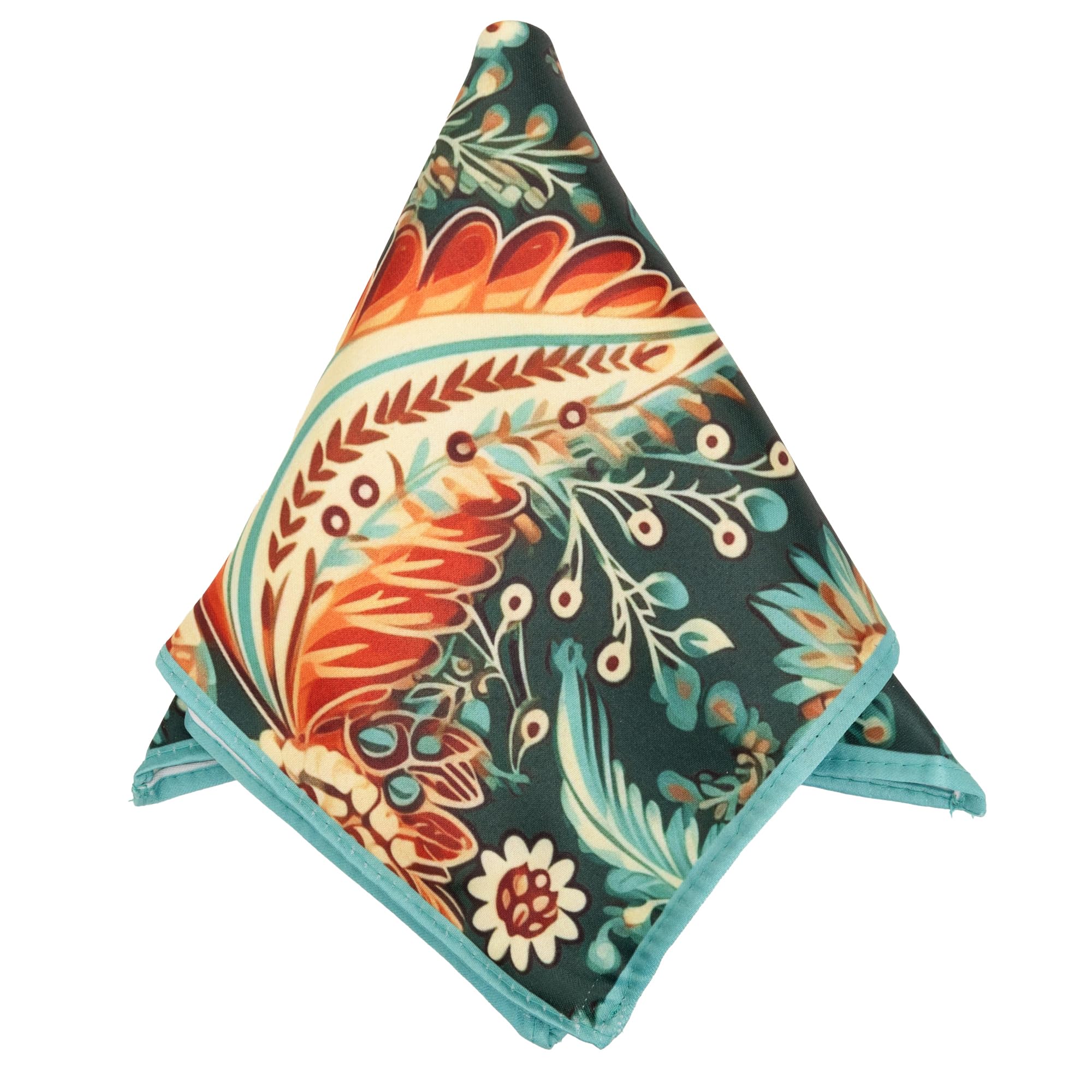 to the nines Men's Dark Green Floral Pocket Square-picture-23