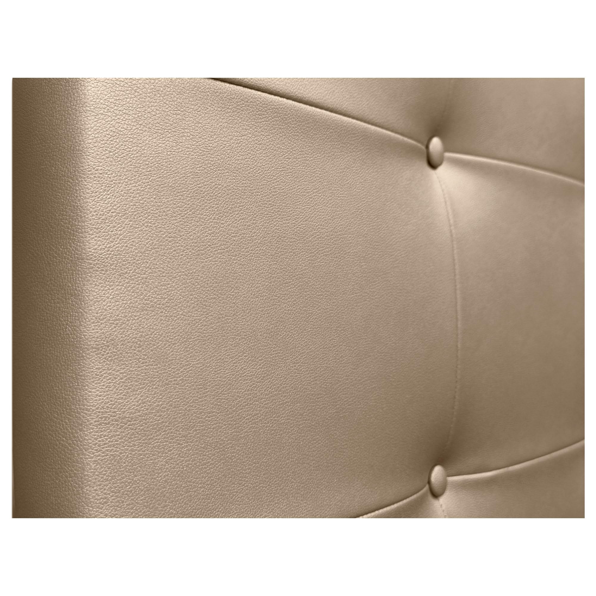 DHOME Tête de lit Capitone capitonnée Acualine en Simili-Cuir ou Tissu avec Pieds en Bois de pin Epaisseur 8cm Têtes de lit Capitone capitonnées capitonnées (Similicuir Champagne, 160 (150/160))
