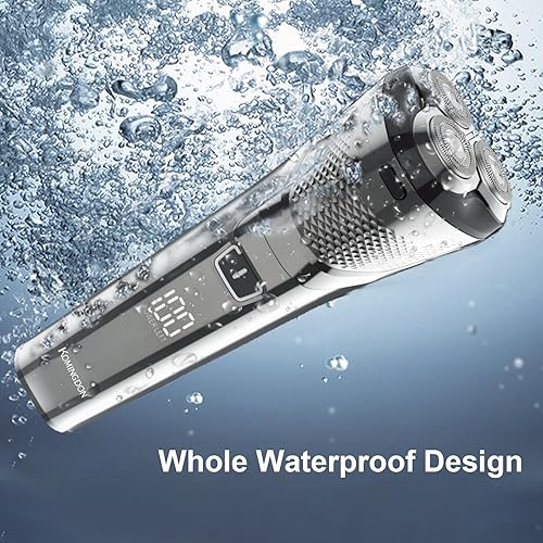 Miniatura 5 de Afeitadora eléctrica para hombres Face Clean Shave  Recargable USB-C, inalámbrica, máquina de afeitar rotativa secahúmeda con pantalla LED y hoja de