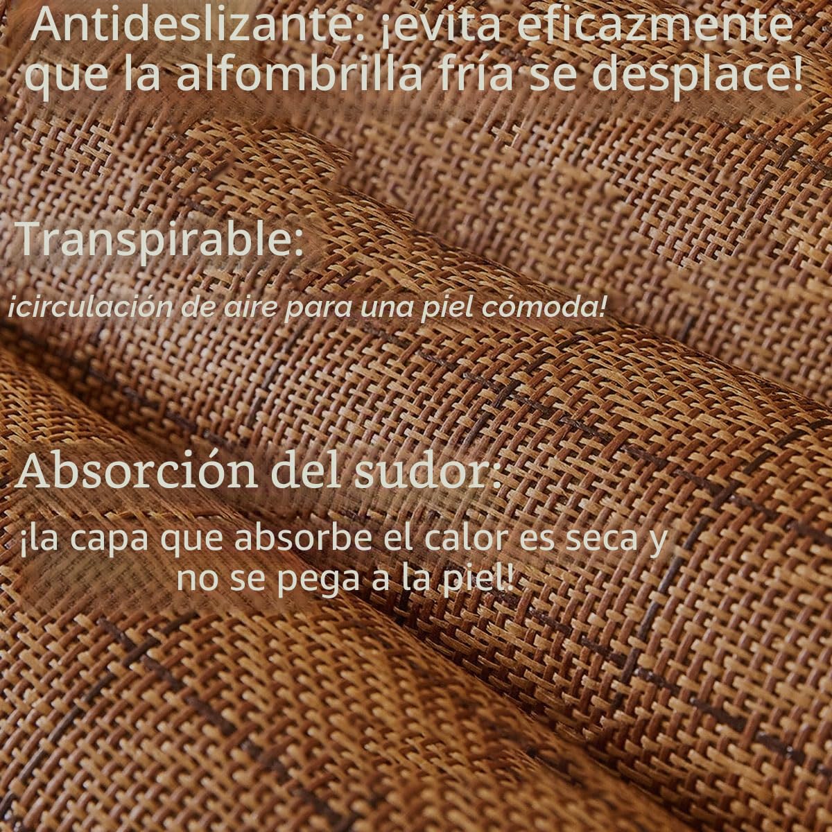 verano de refrigeración Pad enfriamiento de la ca Colchoneta de verano for dormir, colchoneta de bambú plegable de doble cara for cama, colchoneta de bambú for cama de verano, colchoneta refrescante d