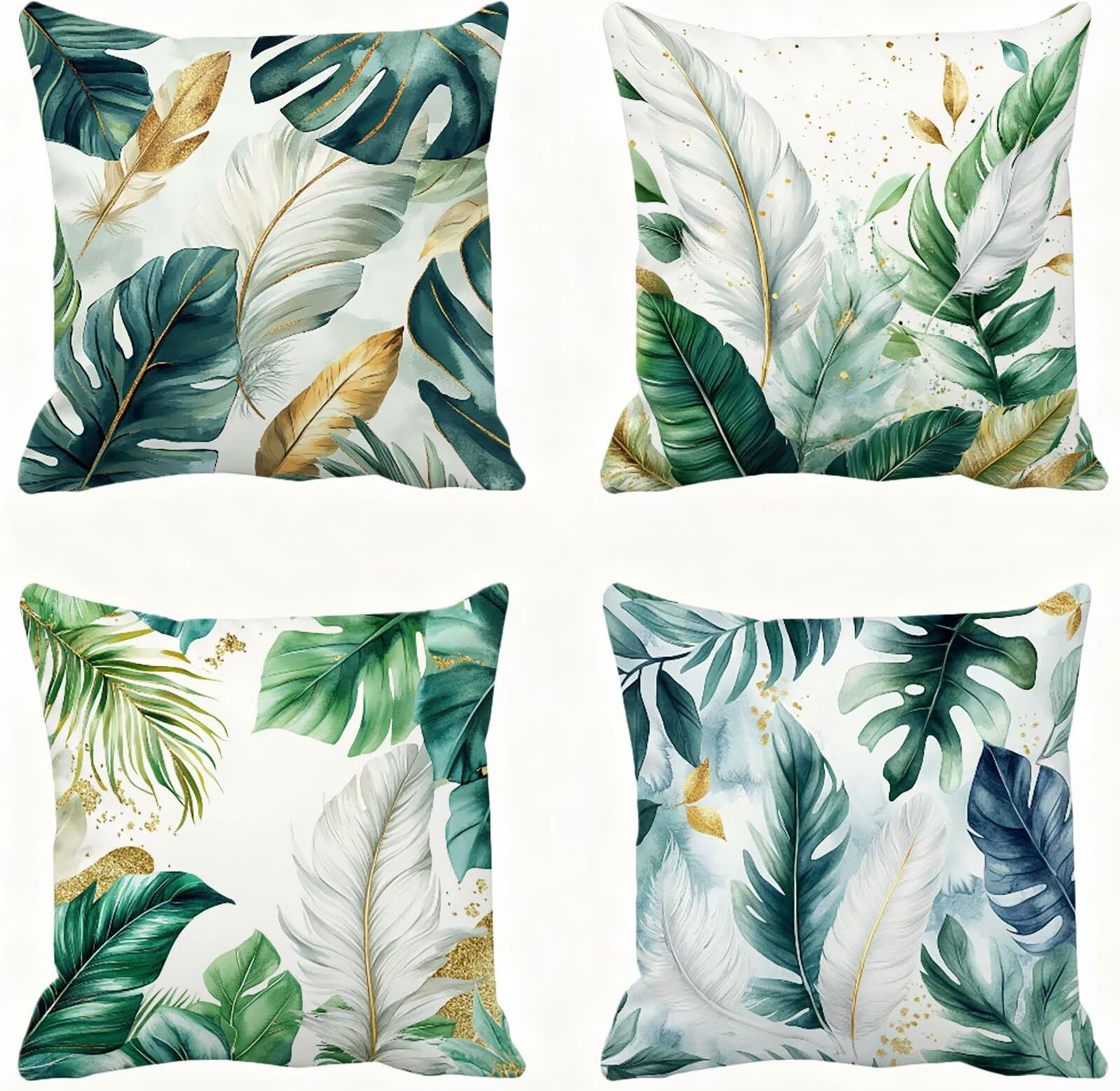 Verde Federe Cuscini Divan 60x60 Blu Federe Cuscino Letto Super Morbido Copricuscino Letto Set di 4 Cuscini Divano Decorazioni Autunnali Copricuscini Arredamento Casa, Sedia Soggiorno Giardino E - 359