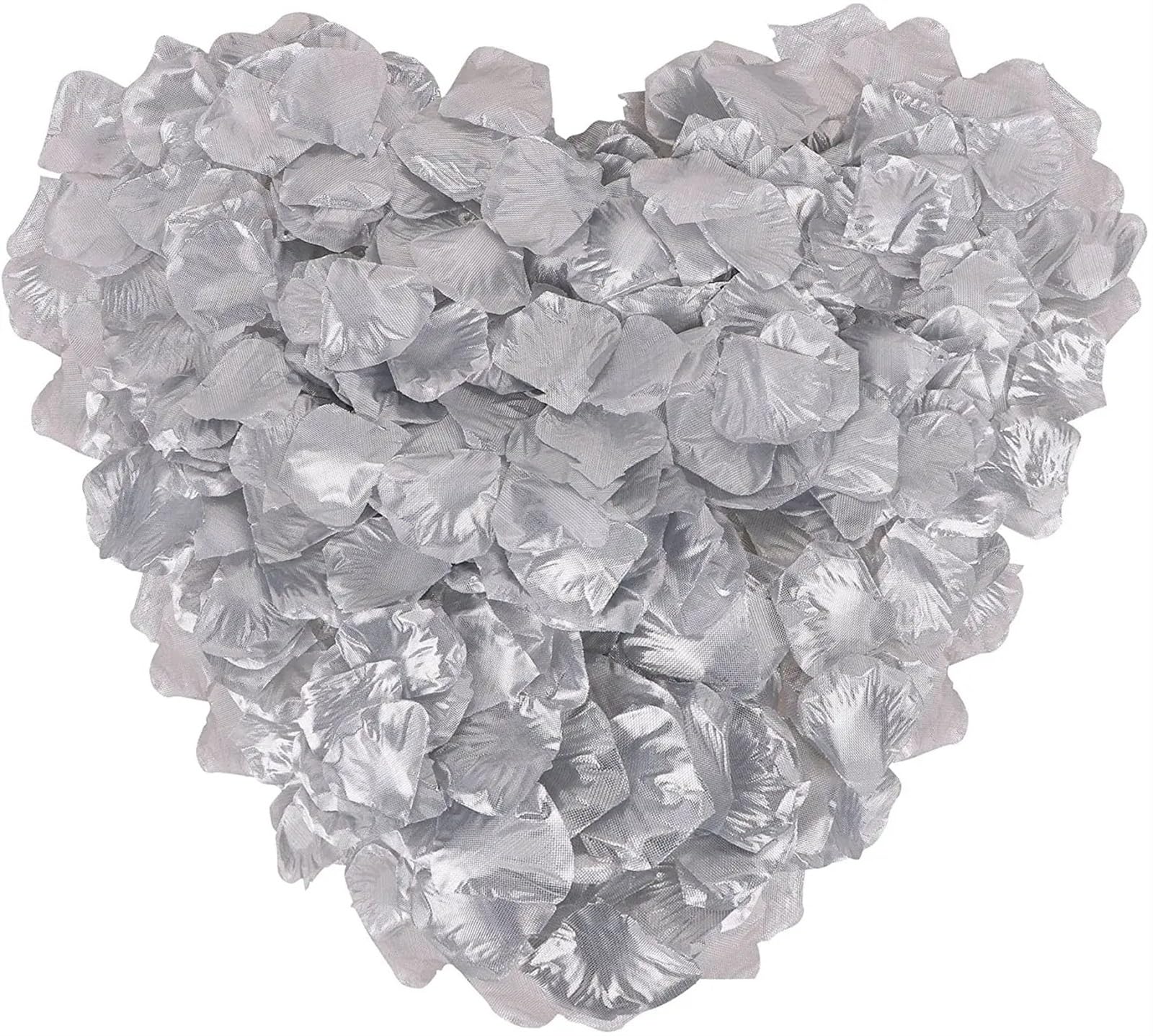 3000 Stück rote Rosenblätter for eine romantische Nacht, künstliche Seide, Valentinstagsblume for ihn, Raumdekoration, Hochzeit, Bad den Tischaufsatz, Geburtstag(Silver)
