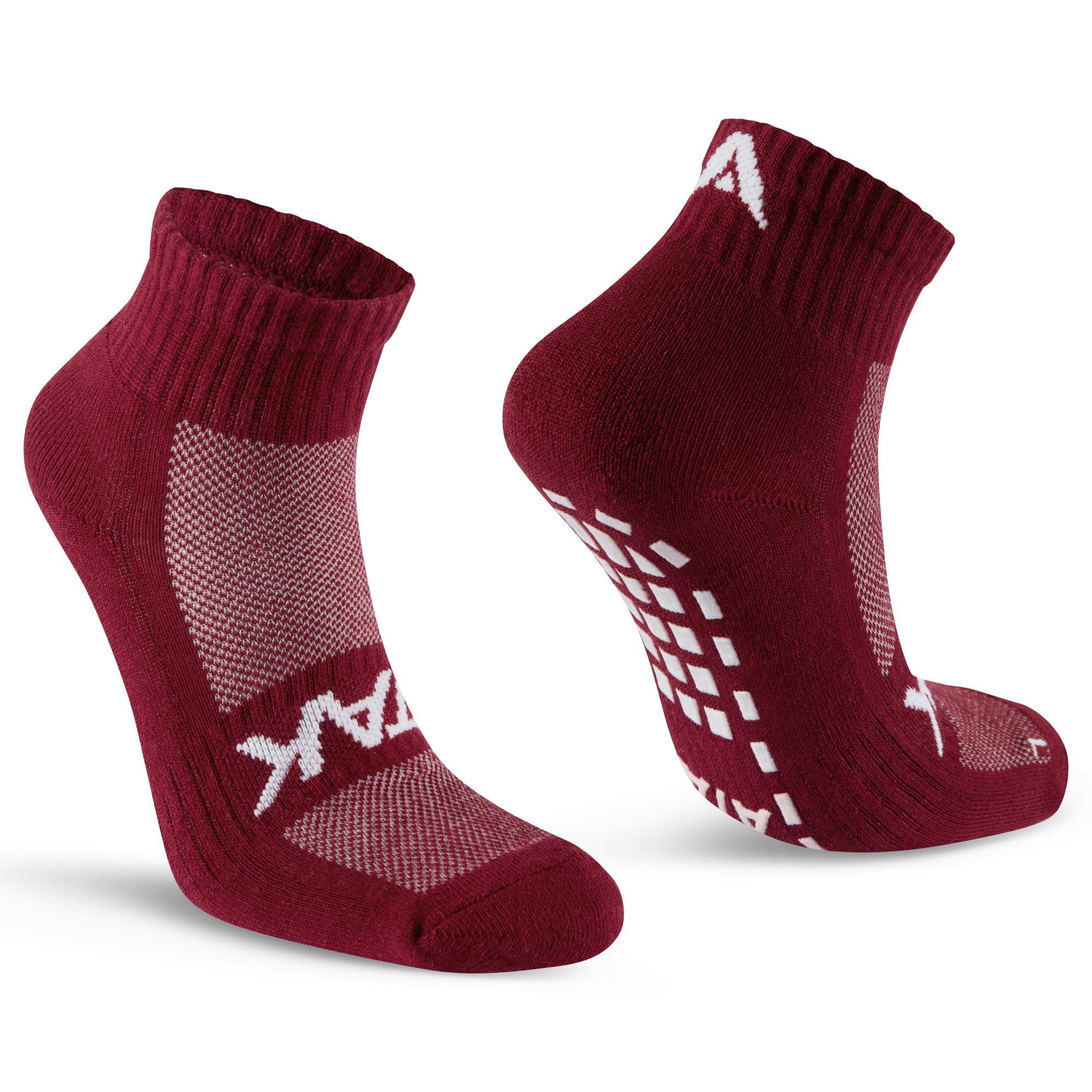 Wackysox Unisex Maroon Atak Sports Gripzlite Pro Quarters Ankle Length Socks