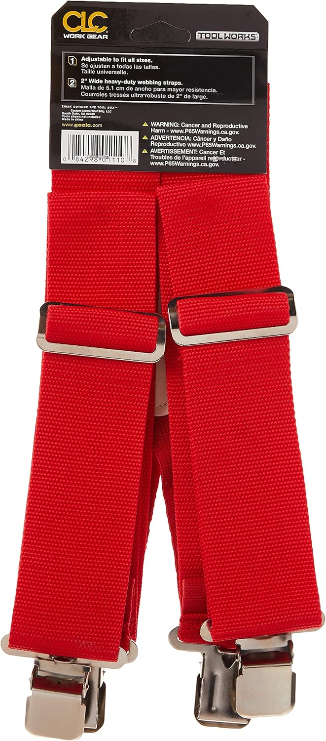 CLC Custom Leathercraft 110RED Heavy Duty Work Suspenders, Elastic Straps, One Size, Red : Clothing, Shoes & Jewelry