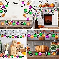 Vista 7 de Karenhi 16 adornos de bola de Halloween para árbol, decoraciones de Halloween de 2.4 pulgadas, decoración colgante de plástico para árbol y fiesta
