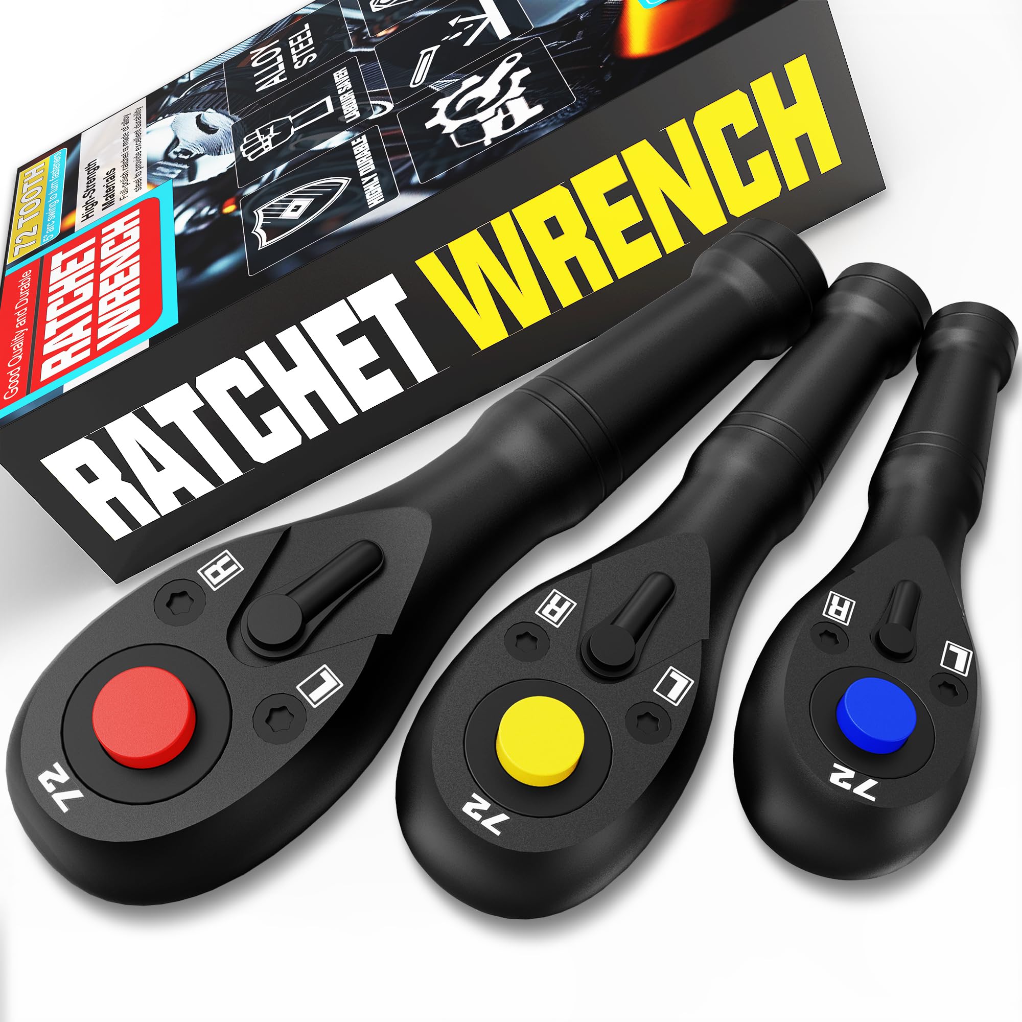 ねちた Amazon | Jneit ラチェットハンドル 3 個 ラチェットレンチ 1/4 