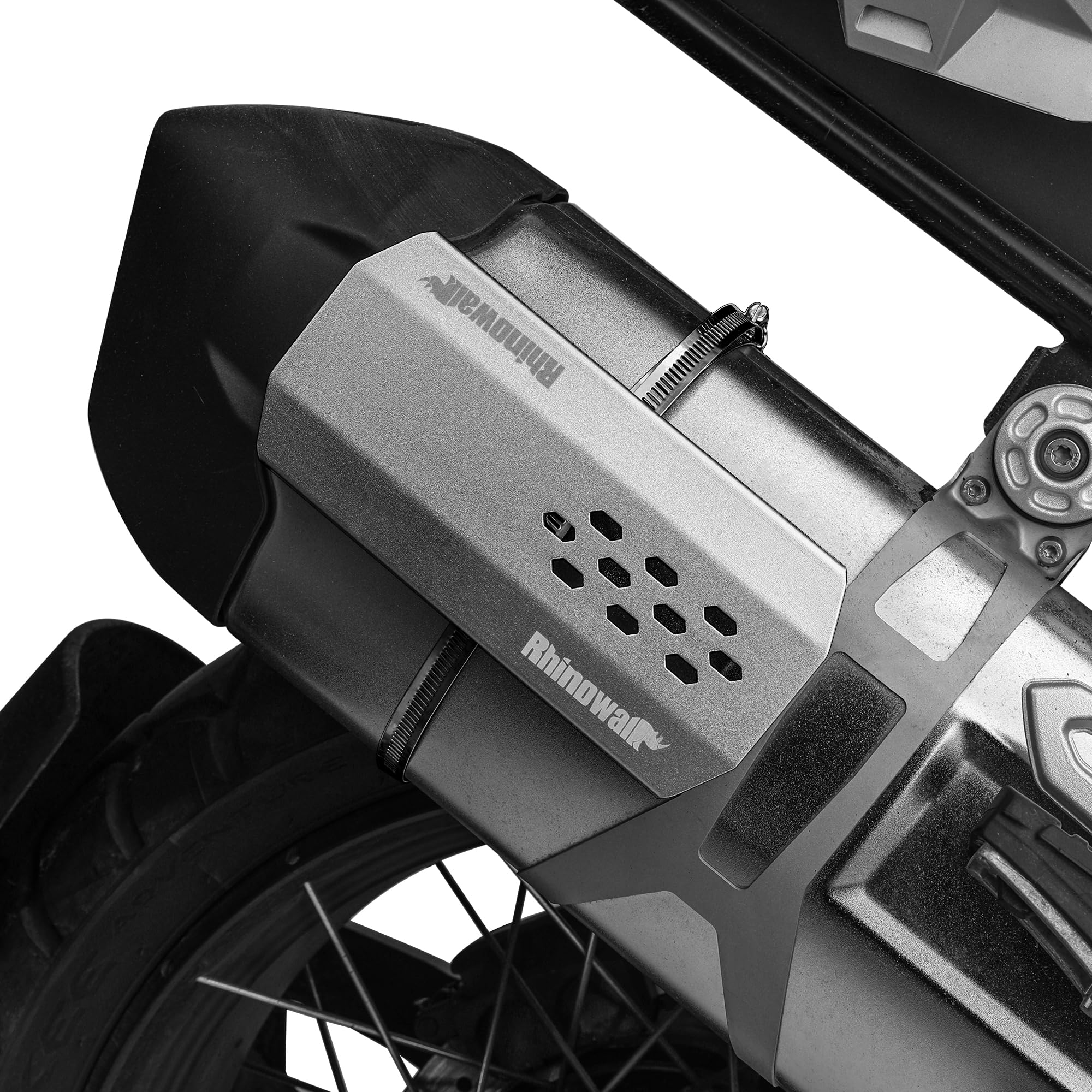 Rhinowalk motocicletta scudo termico protezione tubo scarico cromato